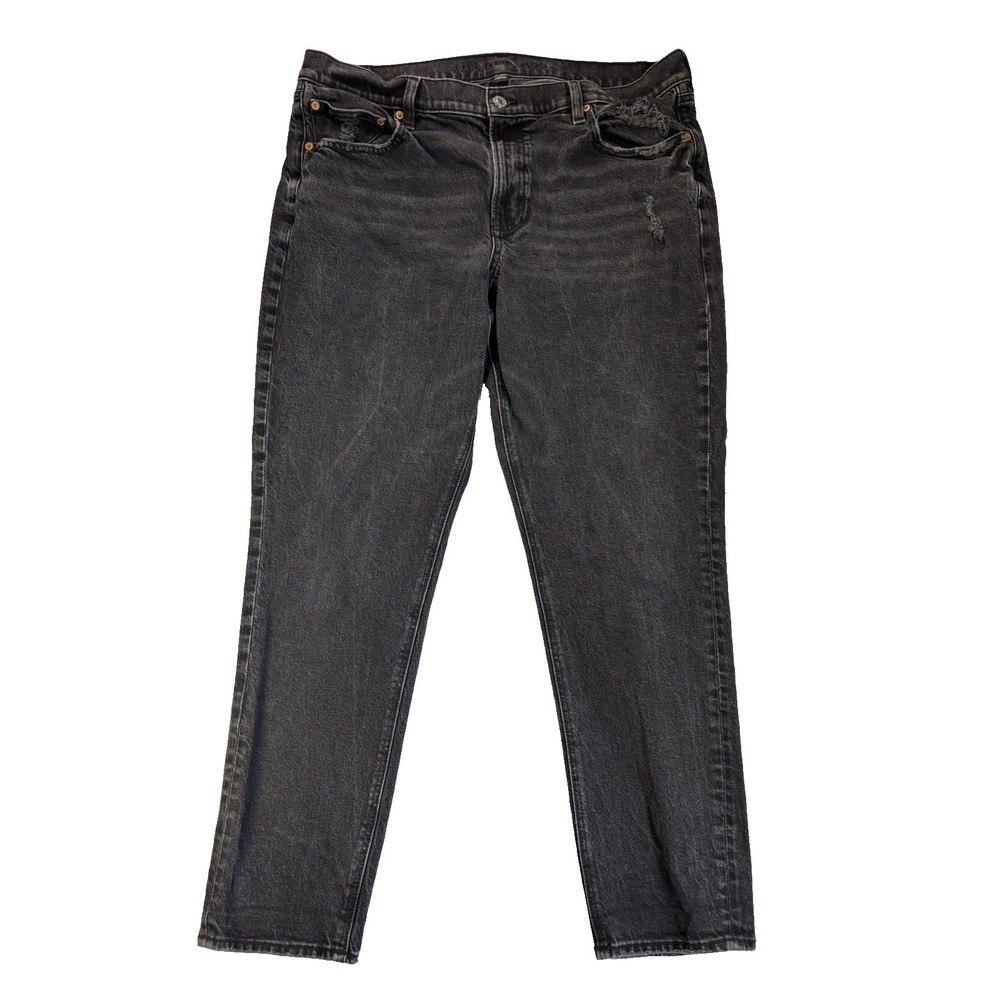 America Eagle Women's 18 Ripped Distressed Faded Black Jeans Indie Sleeze Baddie